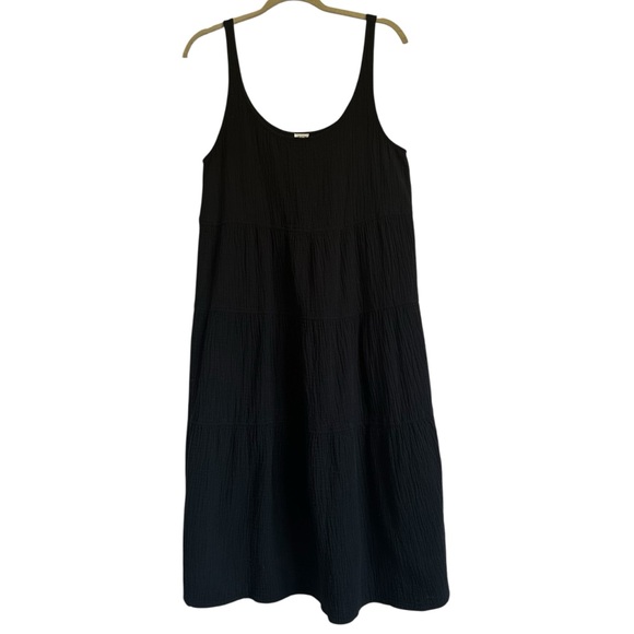 Aritzia Wilfred Free Firefly Black Gauzy Midi Dress Size Medium - Picture 6 of 16
